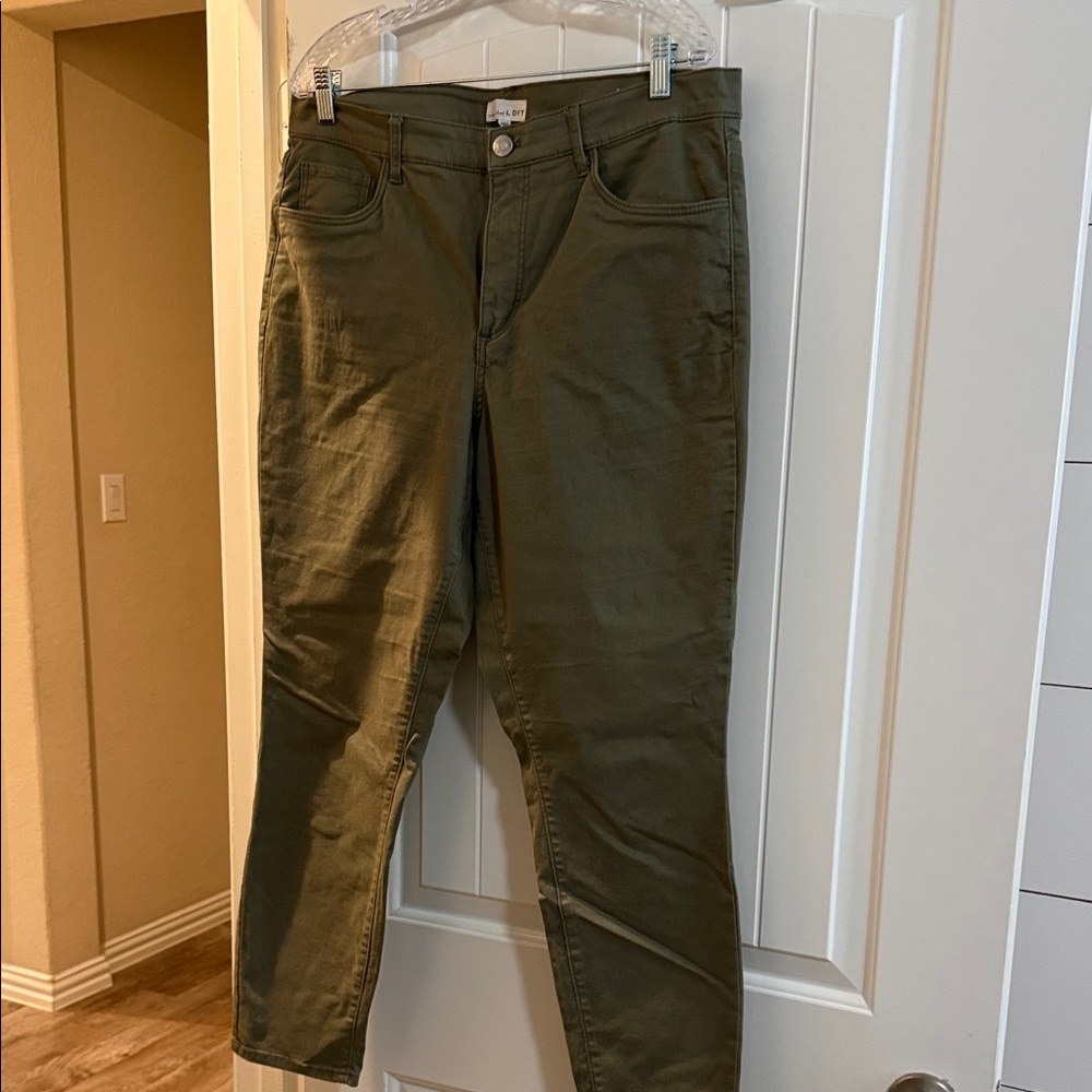 LOFT Olive Boot Cut Pants